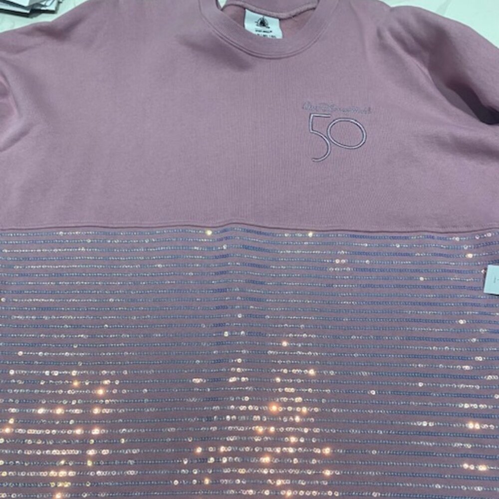 NWT Walt Disney World 50th Anniversary Sequined Spirit Jersey - Large NWT